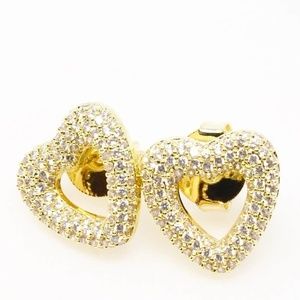 Cubic Zirconia Heart Earrings